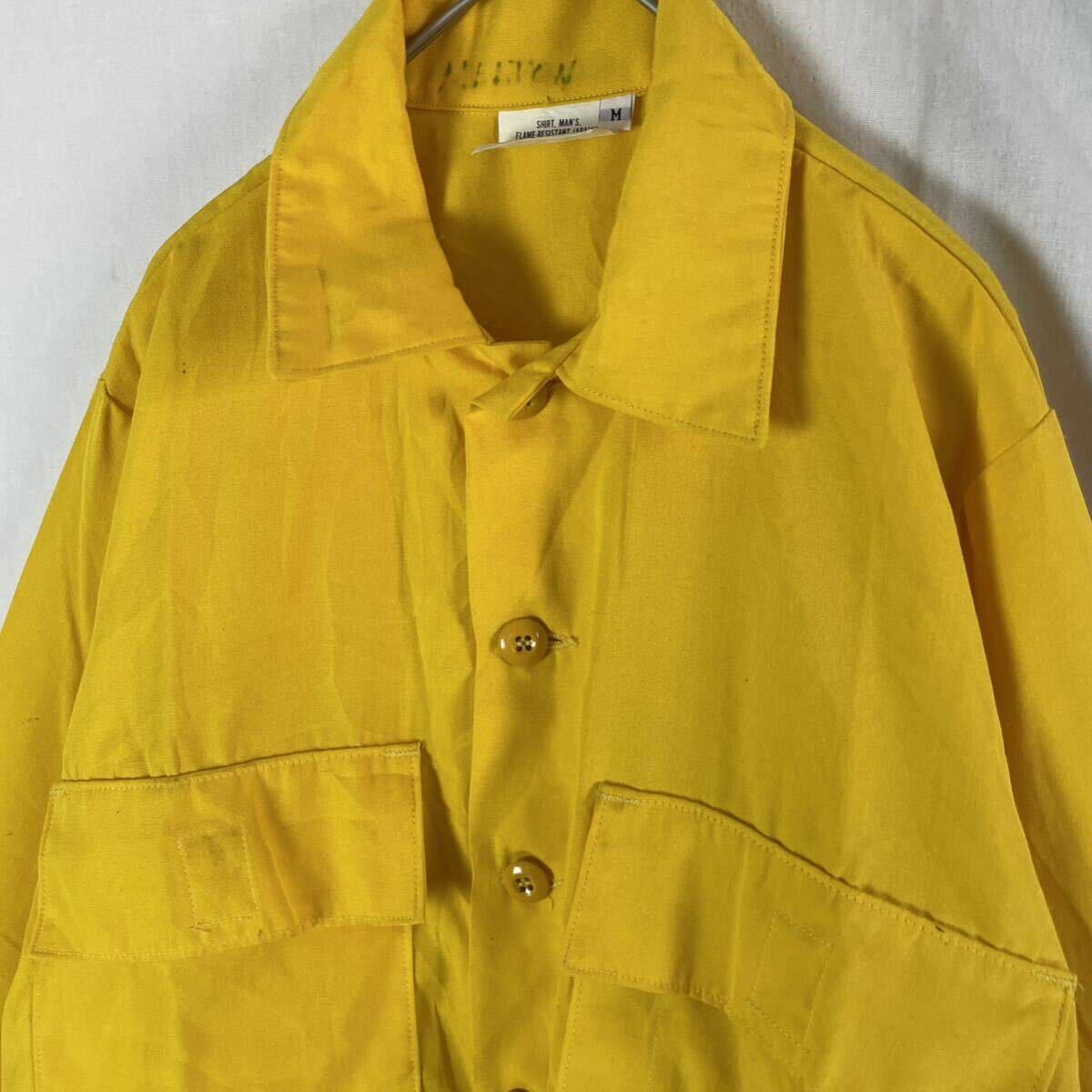 US Forest Service Aramid Flame-Resistant Shirt Mサイズ イエロー 古着 の画像2