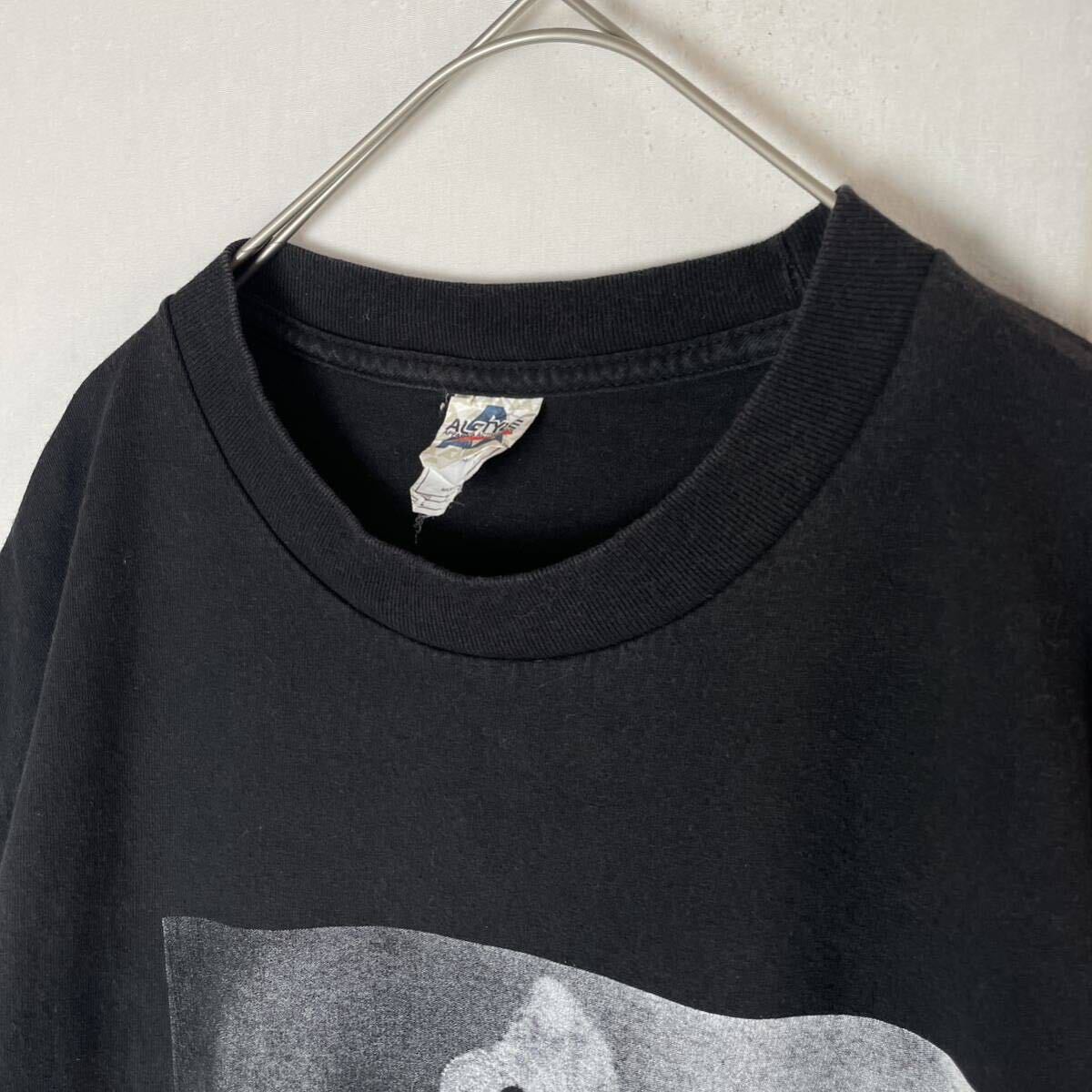 90's ALSTYLE APPAREL&ACTIVEWEAR 半袖プリントTシャツ 古着 Lサイズ ブラック ベッシー・スミスの画像3