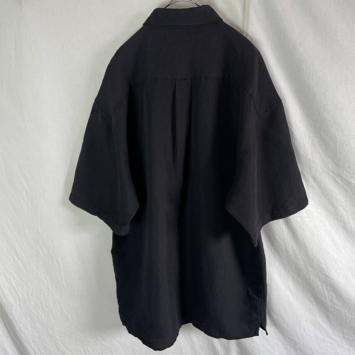 Penmans 半袖シャツ 古着 Lサイズ ブラック 無地の画像4