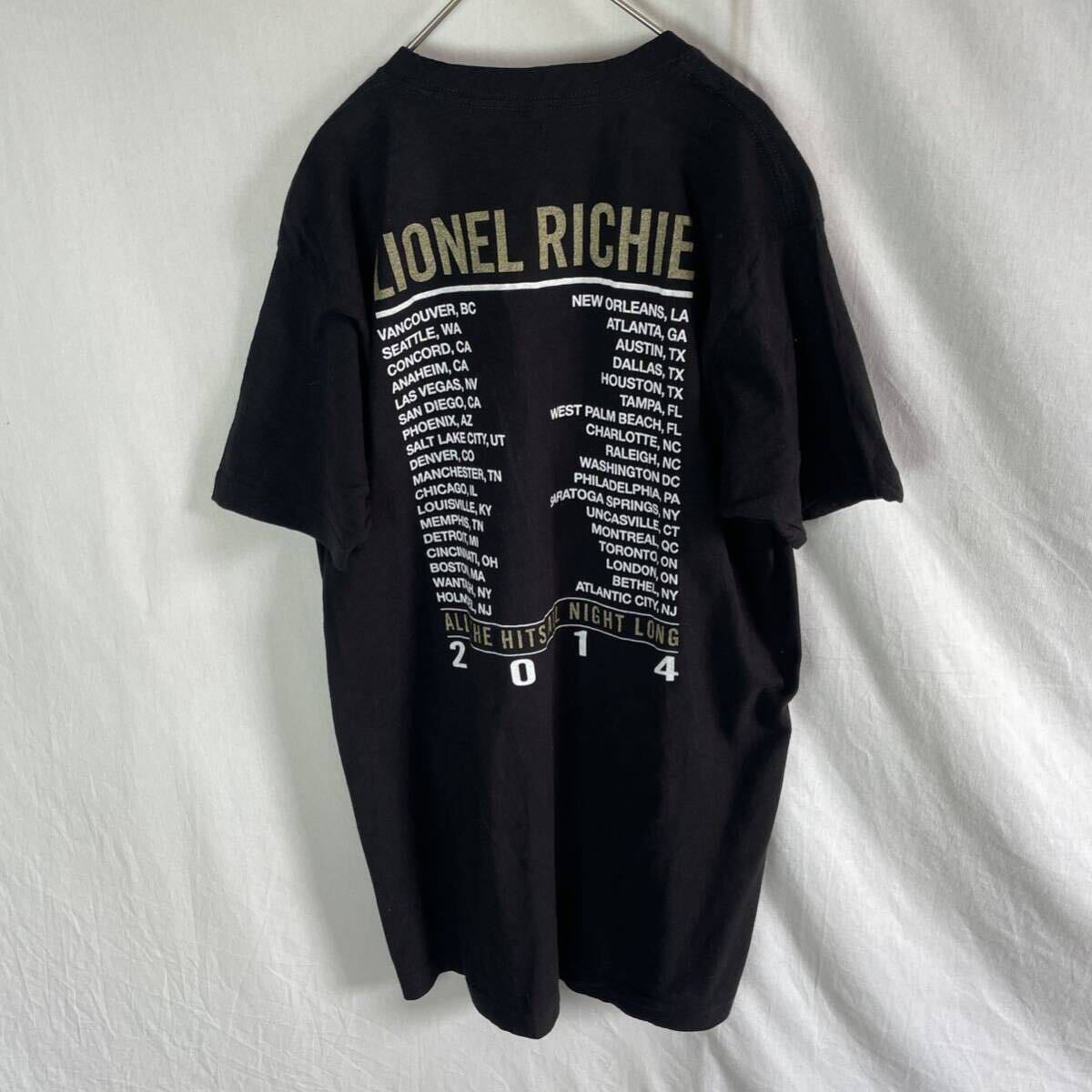 ライオネル・リッチー 半袖プリントTシャツ 古着 Lサイズ ブラックの画像2