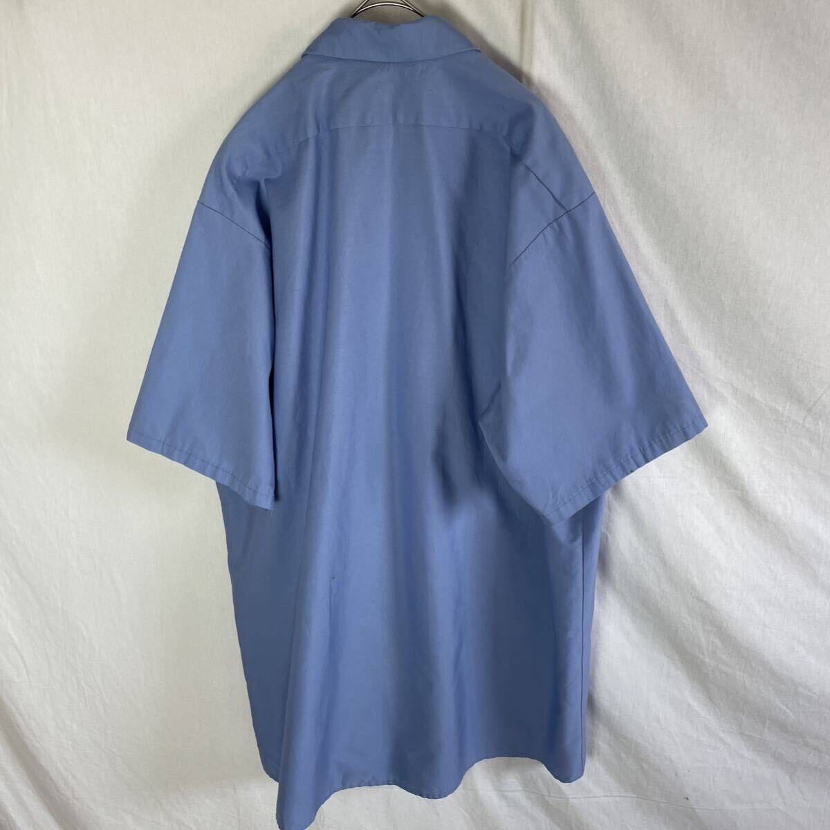 アメリカ製　レッドキャップ　半袖ワークシャツ　古着　XL-SSLサイズ ブルー　WORKWEAR_画像4