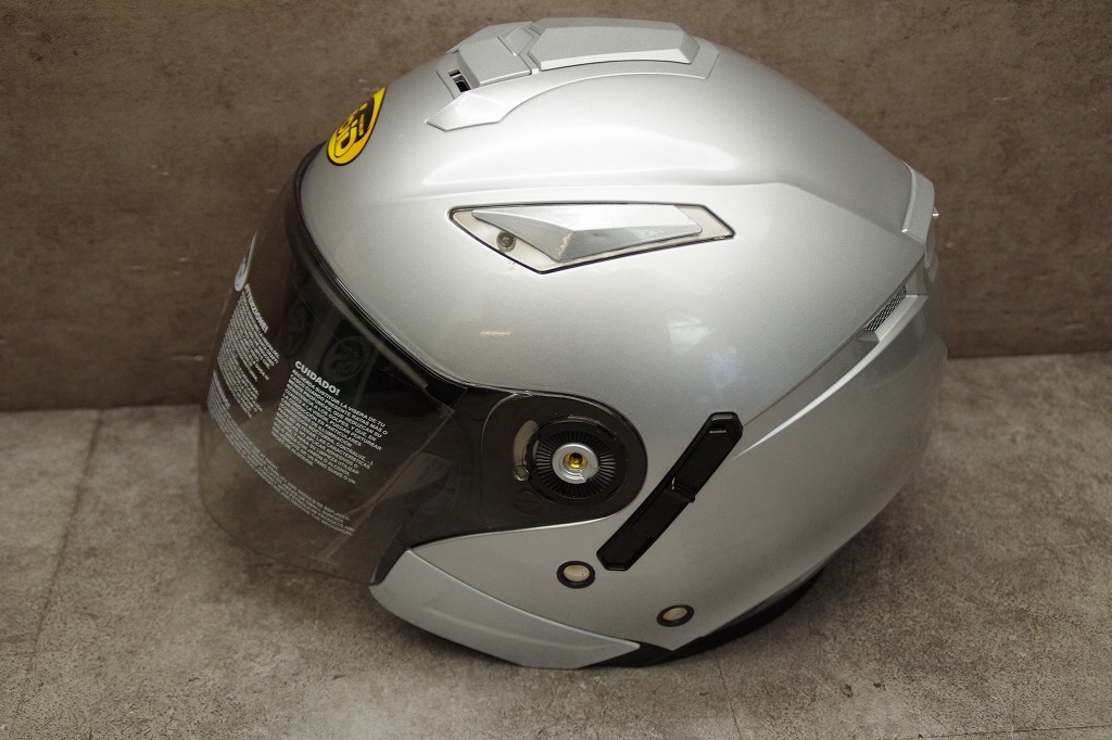 未使用 VOID ヘルメット T-396 XXLサイズ(63-64ｃｍ) LIGHT SILVER ２ 全排気量対応 シールド固定用キャップ両方欠の画像2