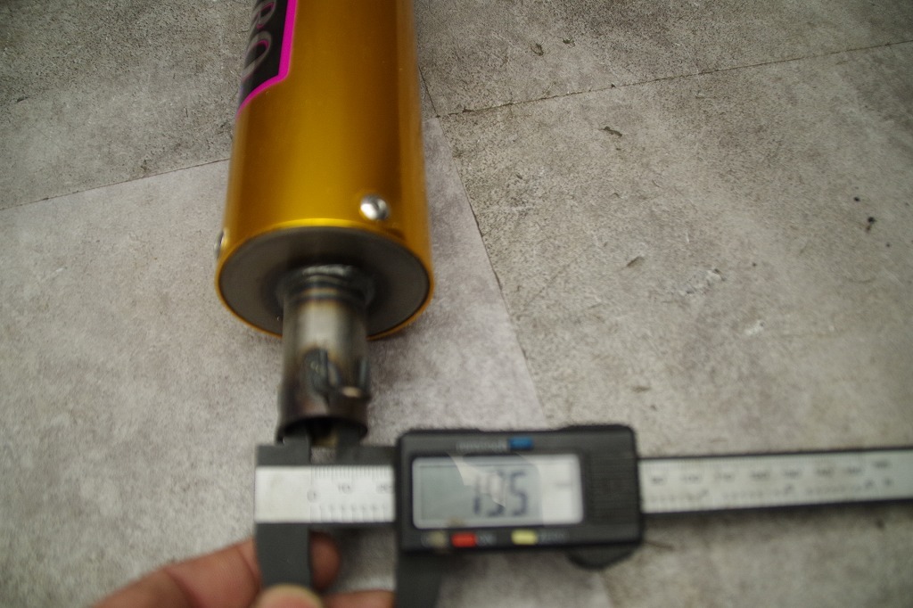 汎用 未使用 ZEROレーシング チャンバー用マフラー ゴールド、オレンジ 差込口19.5mmの画像6