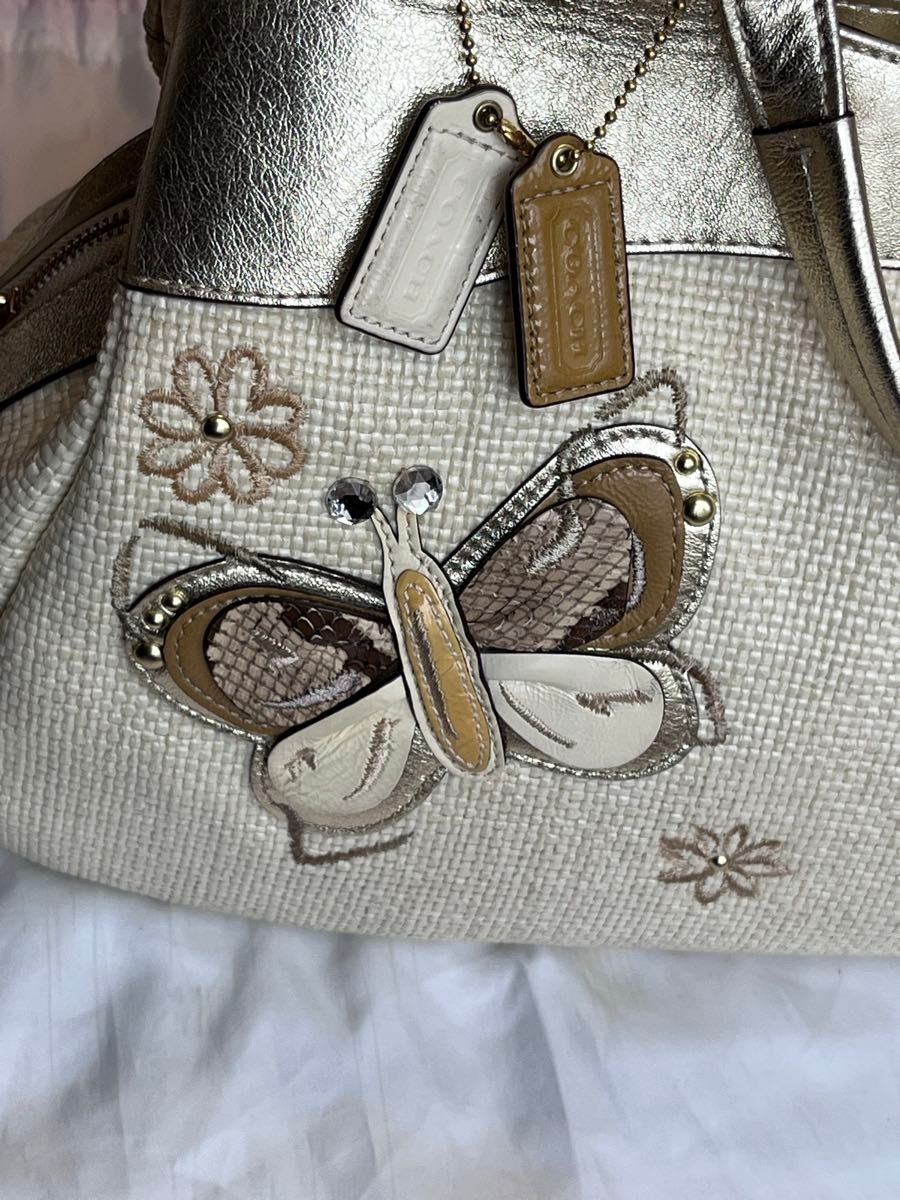 コーチ レキシー バタフライ ストローハンドバッグ COACHコーチ レキシーバタフライストローサッチェルショルダー