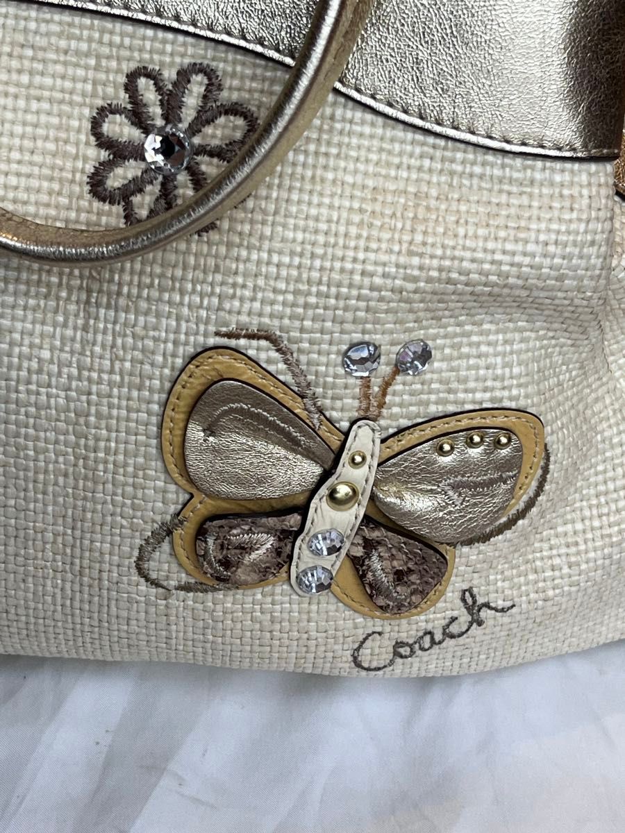 コーチ レキシー バタフライ ストローハンドバッグ COACHコーチ レキシーバタフライストローサッチェルショルダー