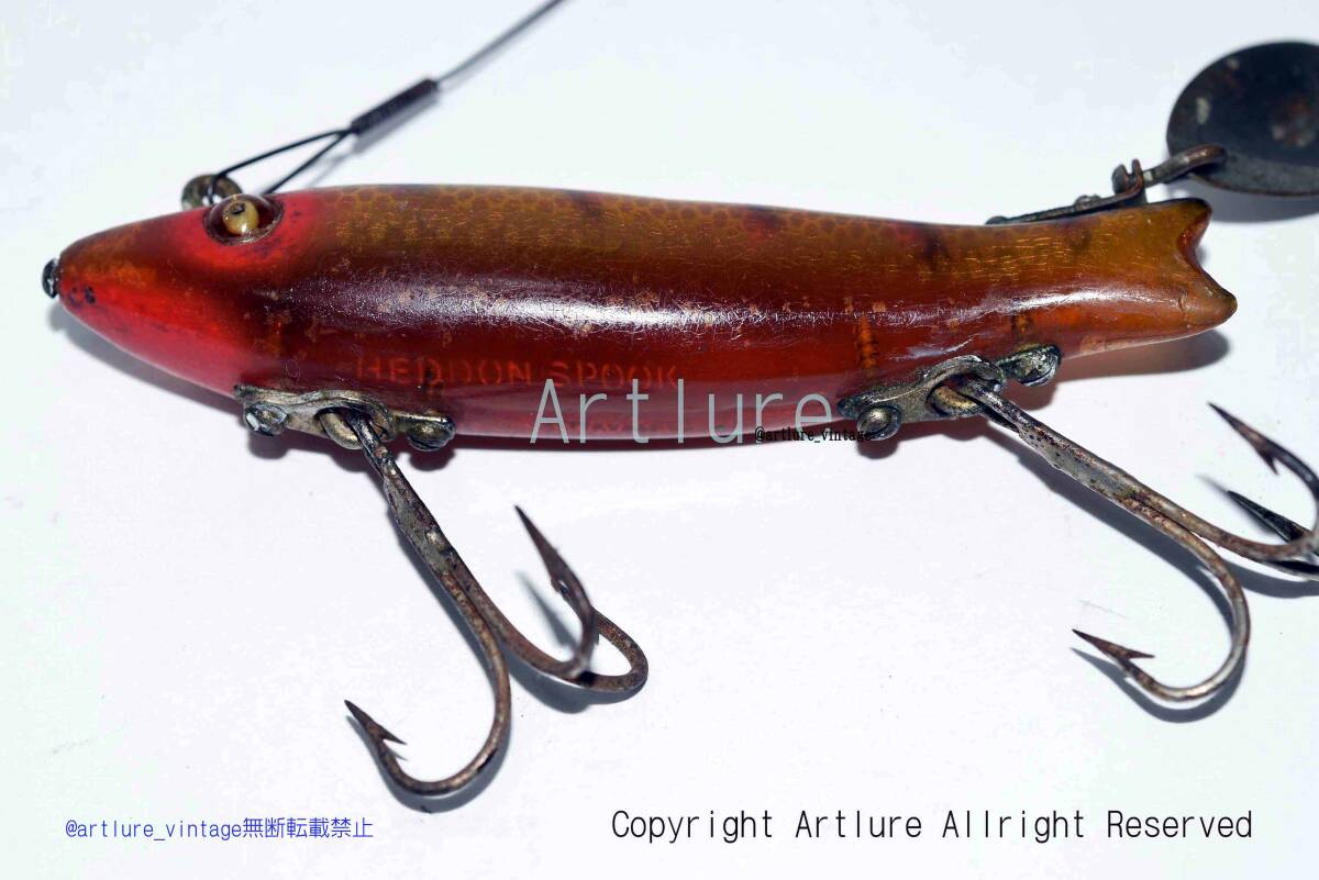 VINTAGE WOODEN LURE HEDDON GLASS EYE TOILET RIG(ZA17-387 VINTAGE WOODEN LURE HEDDON GLASS EYE TOILET RIG(ZA17-387