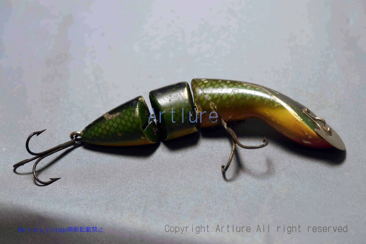 VINTAGE WOODEN LURE HEDDON GAME FISHER #5500 3/4OZ 4 3/4" C1923（8236-61）USA MADE #OLDLURE #ARTLURE_VINTAGE ＃ヴィンテージ_画像8