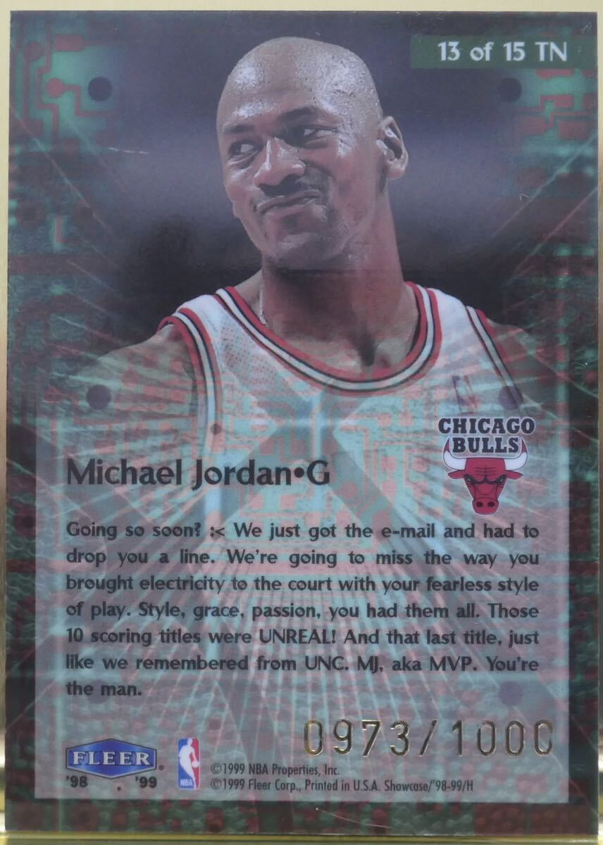 98-99 FLEER FLAIR SHOWCASE take it 2 .net 13 of 15 TN Michael Jordan マイケル ジョーダン 1000 枚 限定 NBA Chicago Bulls ブルズの画像3