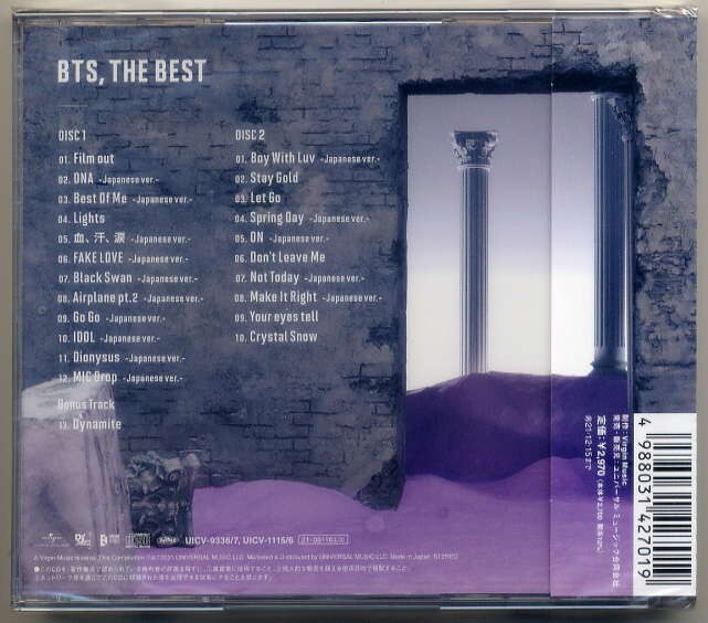 ☆BTS 「BTS, THE BEST」 通常盤 初回プレス クリアフォトカード2枚封入 2CD 新品 未開封_画像2