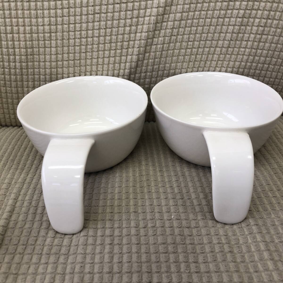 [食器] 陶磁器「kinto home：キントー 白地 スープマグカップ×2個」 高さ：約5.9cm 口直径：約11.8cm スープ碗 カップの画像4