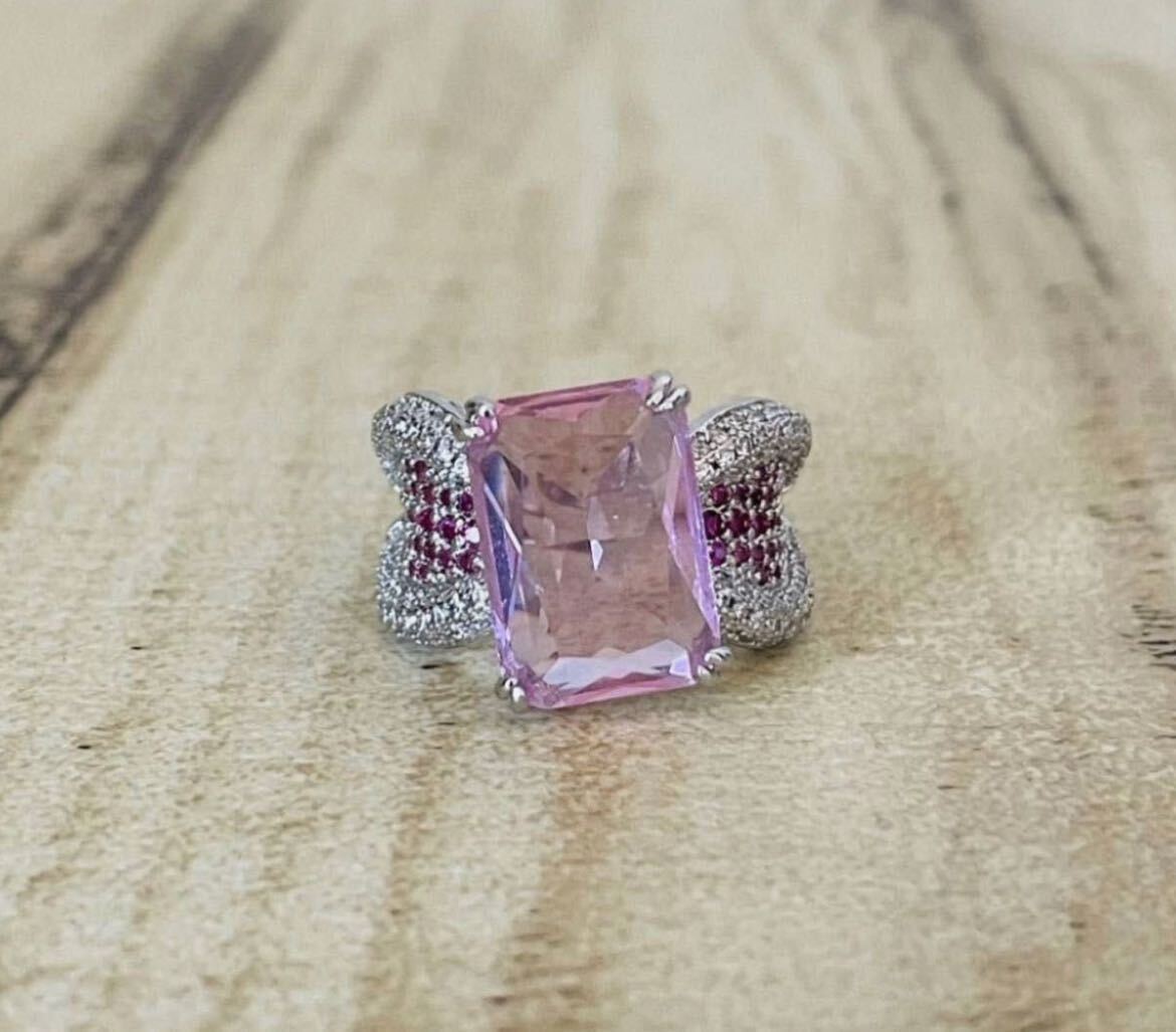 * anonymity delivery * free shipping * pink diamond? Showa era ring Vintage ring antique 11.5 number 