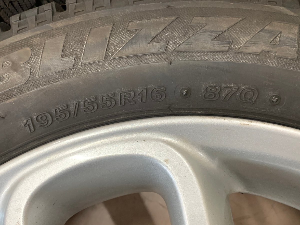 4個口☆ブリヂストン BLlZZAK VRX 195/55R16 87Q 16年製/ホイール 6 1/2Jx16H2_画像2