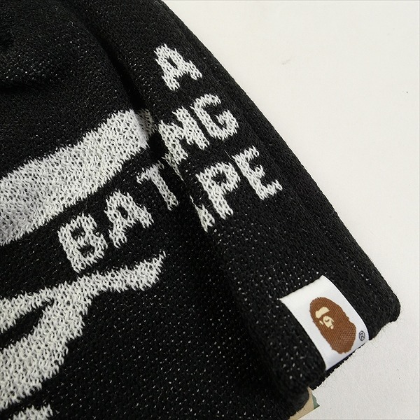 A BATHING APE A Bathing Ape APE FACE KNIT CAP BLACK Beanie black Size [ free ] [ new old goods * unused goods ] 20791580