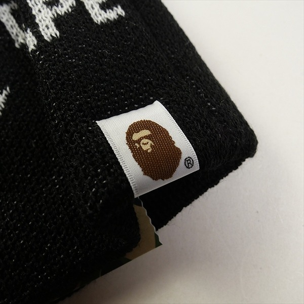 A BATHING APE A Bathing Ape APE FACE KNIT CAP BLACK Beanie black Size [ free ] [ new old goods * unused goods ] 20791580