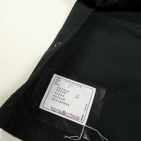 sacai サカイ ×WTAPS 23AW MILL LS 01 Shirt Black シャツジャケット 黒 Size 【4】 【中古品-良い】 20793458_画像8