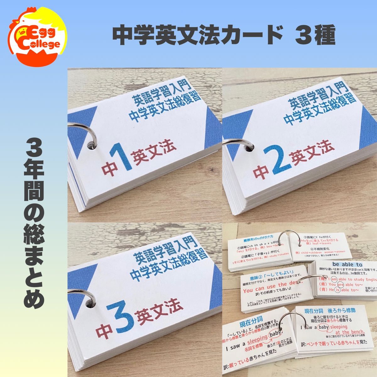 中学３年間　中学英文法カード　英語初学者　中学英語　英単語　瞬間和訳　英文法　高校受験　定期テスト　速読　英文読解　英文解釈　