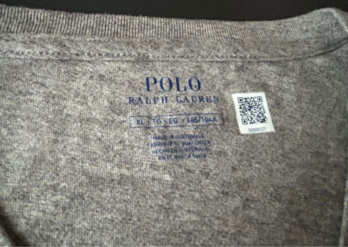 【送料無料】新品 Polo Ralph Lauren ポロラルフローレン★メンズ Vネック 半袖 Ｔシャツ（ XL サイズ）グレー
