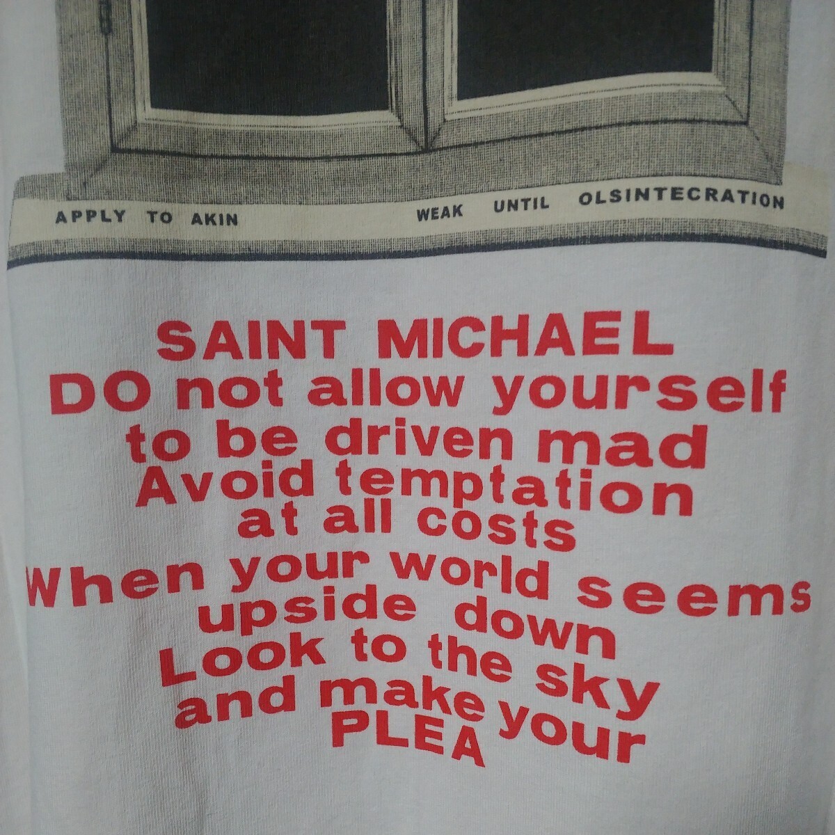 SAINT MICHAEL セントマイケル Tシャツ ブランドロゴ クルーネックTシャツ DOOR TEE 21SS アイボリー ホワイト M トップス 半袖の画像4