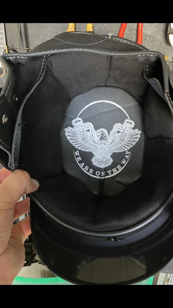 新品未使用 ハーフヘルメット ショーティー ハーレー アメリカン ポリヘル オーシャンビートル風の画像9