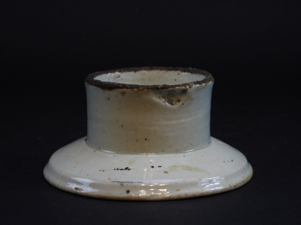 【無双】李朝 白磁 祭器 朝鮮古美術 白磁高台皿 白磁台皿 朝鮮 時代物 中国 茶道具 の画像3