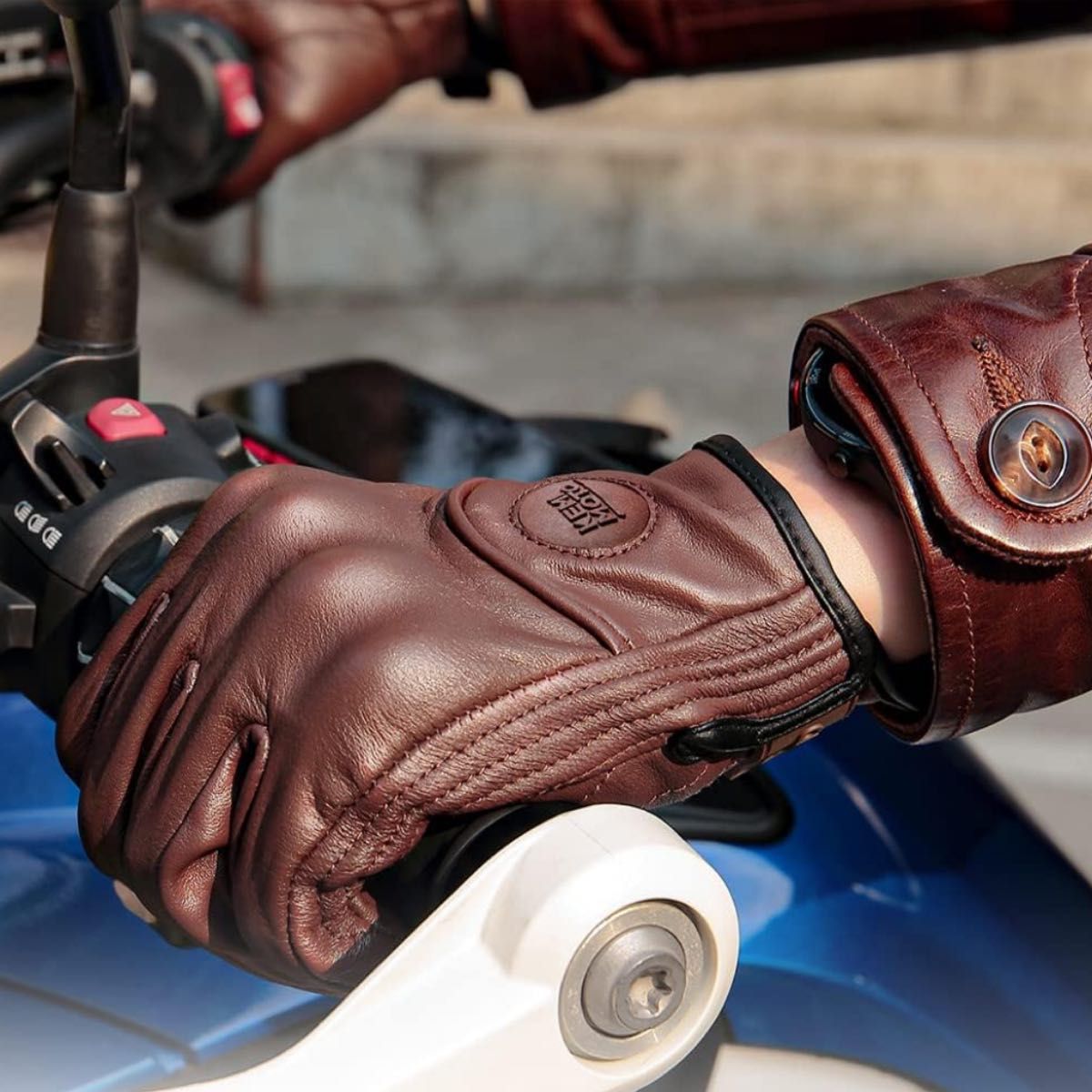 KEMIMOTO バイクグローブ 革 バイク手袋 バイク用グローブ オートバイグローブ スマホ対応 撥水 M 
