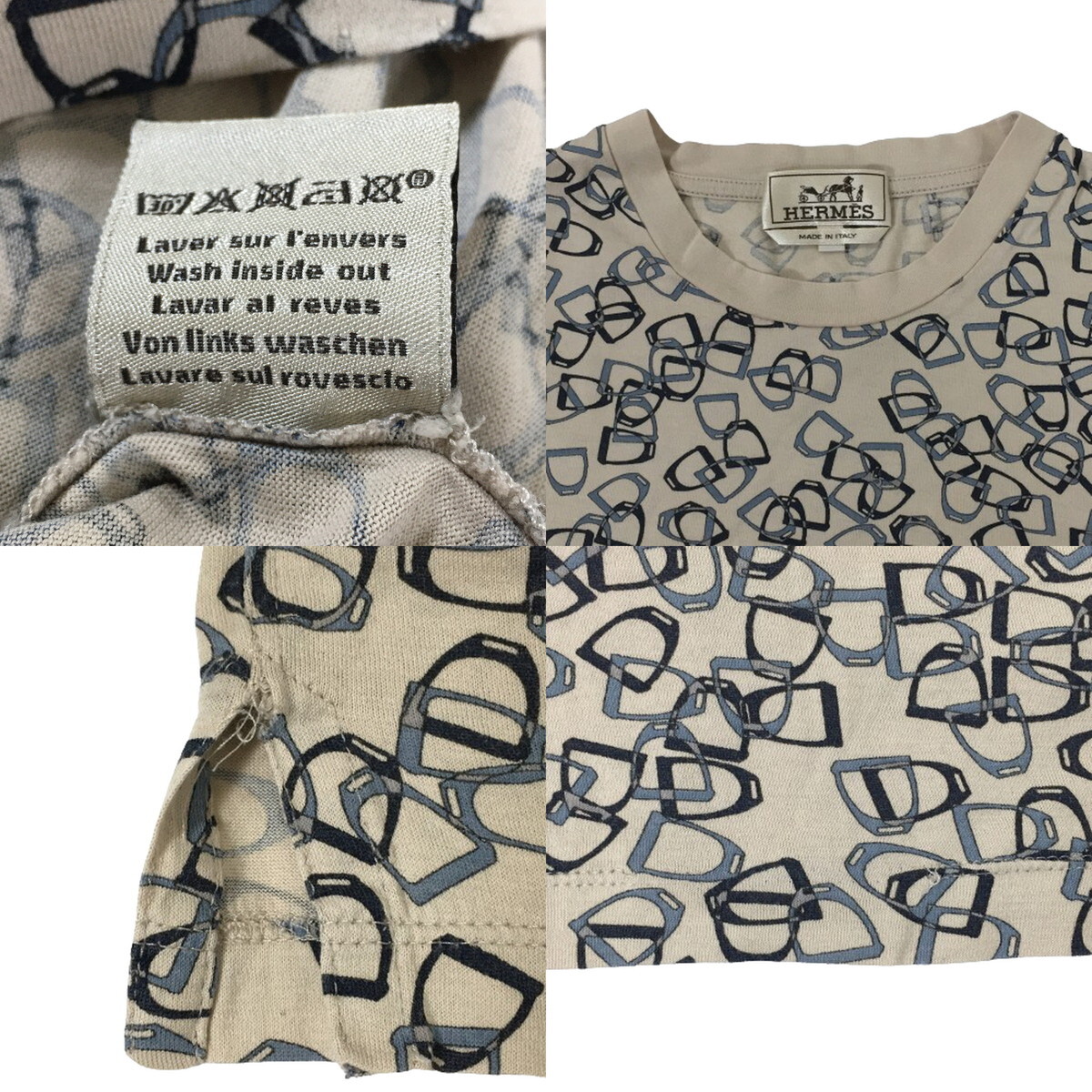 HERMES エルメス Tシャツ カットソー ベージュ レディース FR34 UK6 US2 XSsize_画像8