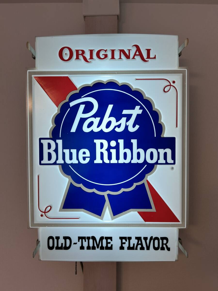 作動OK 極希少 70's パブスト Pabst Blue Ribbon ビール ライトBUD RIGHTバドワイザー ランプ ビンテージ アメリカン テンダーロインの画像10