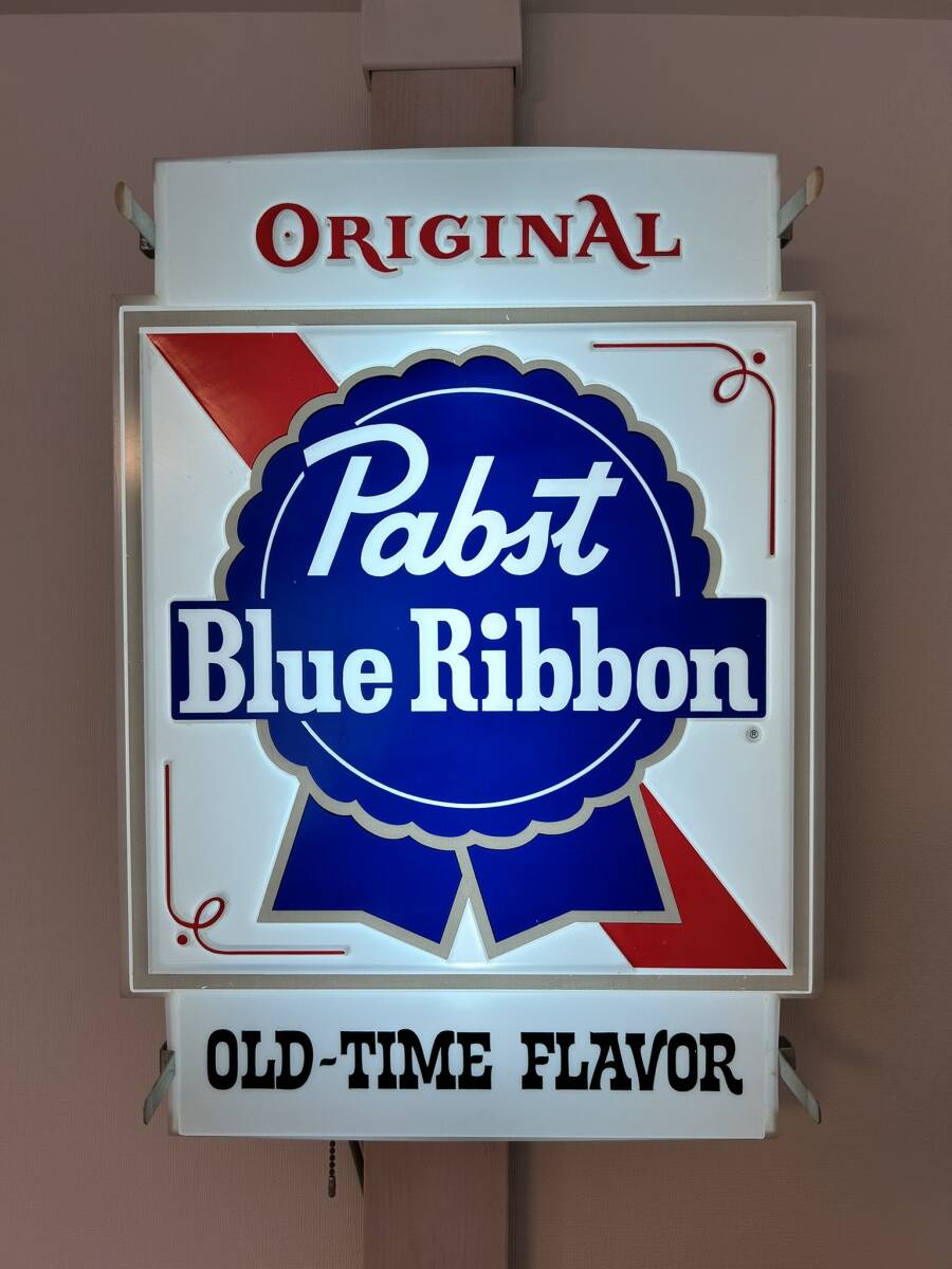 作動OK 極希少 70's パブスト Pabst Blue Ribbon ビール ライトBUD RIGHTバドワイザー ランプ ビンテージ アメリカン テンダーロイン