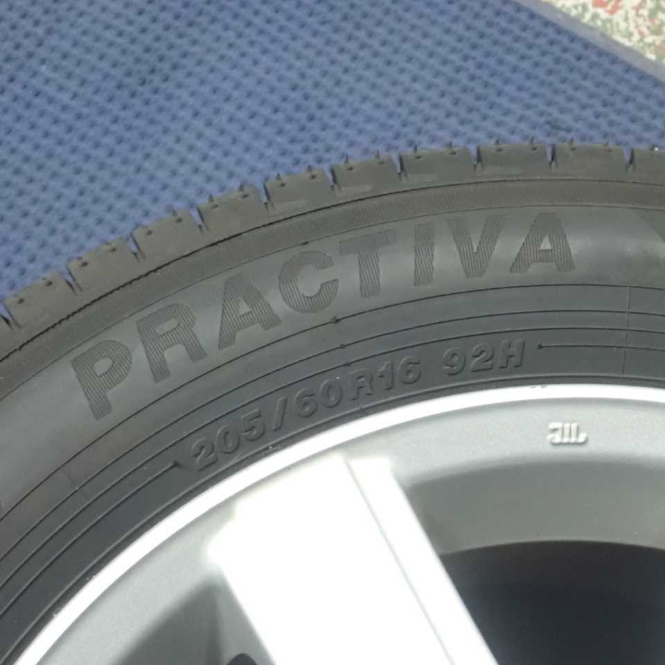 平成21年 ヴォクシー ZRR70W 前期 純正 アルミホイール タイヤ 1本 5穴 PRACTIVA 205/60R16 中古 即決B_画像2