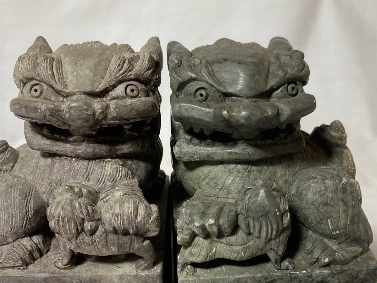 印材◆２点まとめて◆篆刻用◆獅子◆未使用◆高さ：14cm 5.8cm×5.8cm◆寿山石◆中国◆の画像2