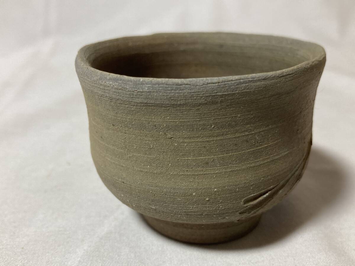 ⑦備前焼◆藤原雄：人間国宝◆酒杯◆共箱：共布：栞◆5cm×7cm◆未使用◆酒器◆百貨店購入品