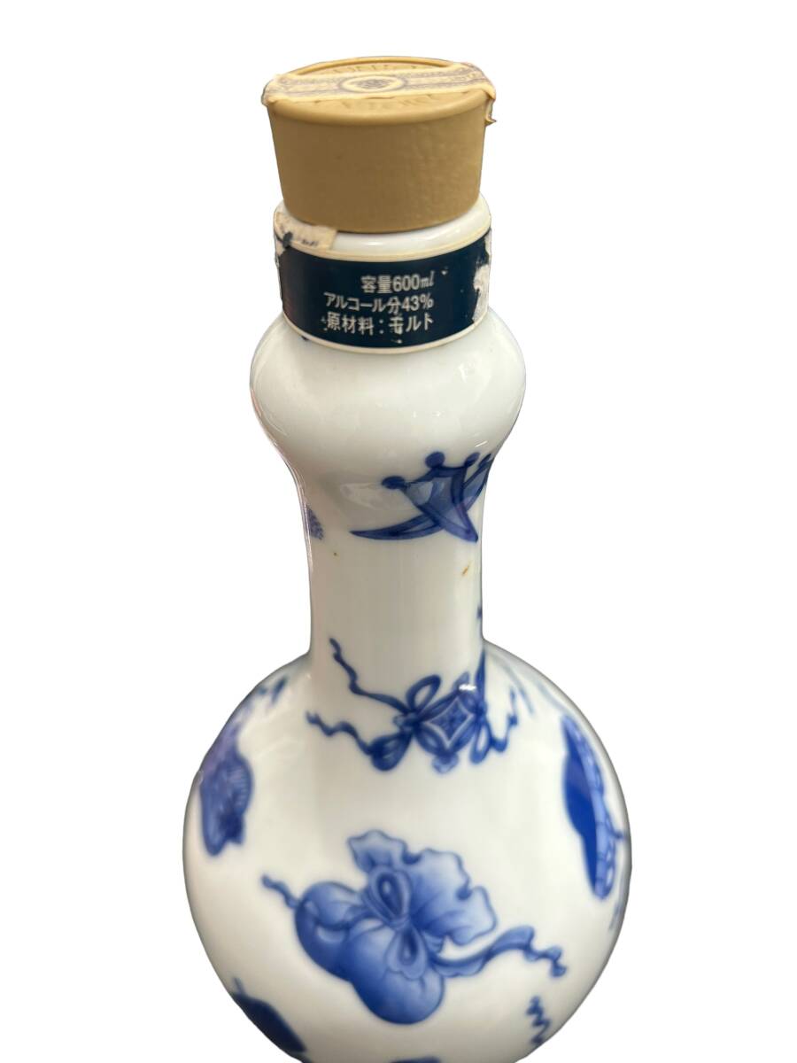 1141-1305 пустой бутылка sake пустой бутылка SUNTORY Suntory чистый malt белый . Arita . белый фарфор с синим рисунком ... удача документ ... бутылка керамика бутылка бутылка 