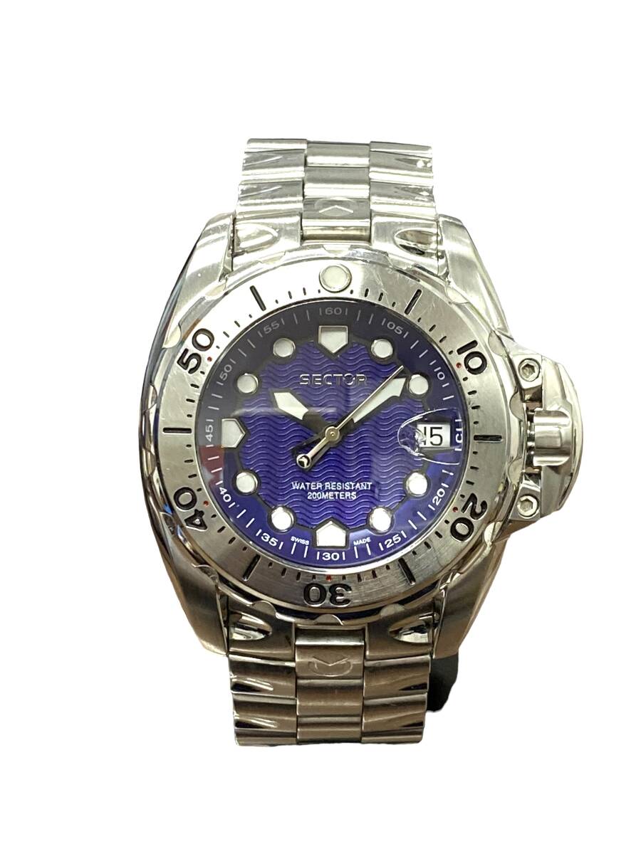 1148-1297 * presently immovable 1 jpy start * SECTOR 600 Sector diver watch 26.53.157.035 quarts 200m waterproof blue face lock watch stem 