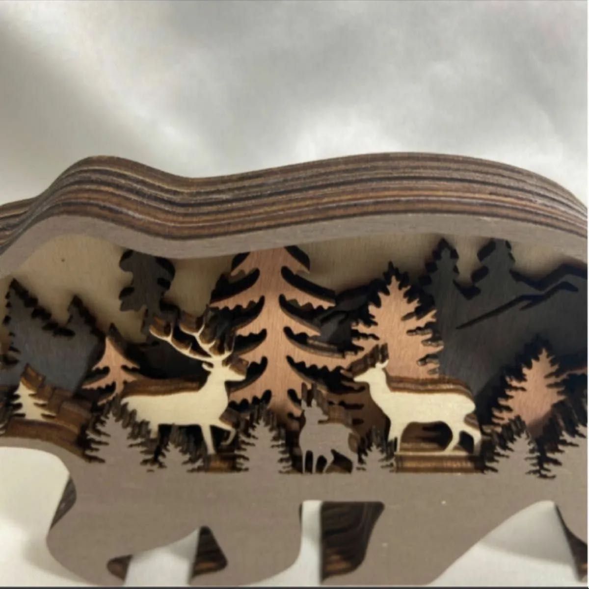 木製オブジェ　熊　北欧雑貨 インテリア雑貨 置物 動物 贈り物 アニマル 木製 北欧　インテリア雑貨　木彫り　小物