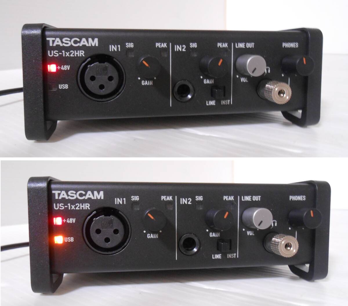 下∞1 TASCAM タスカム [US-1X2HR] 2IN/2 OUT USBオーディオインターフェース 通電のみ確認 中古現状品 オーディオ機材の画像6