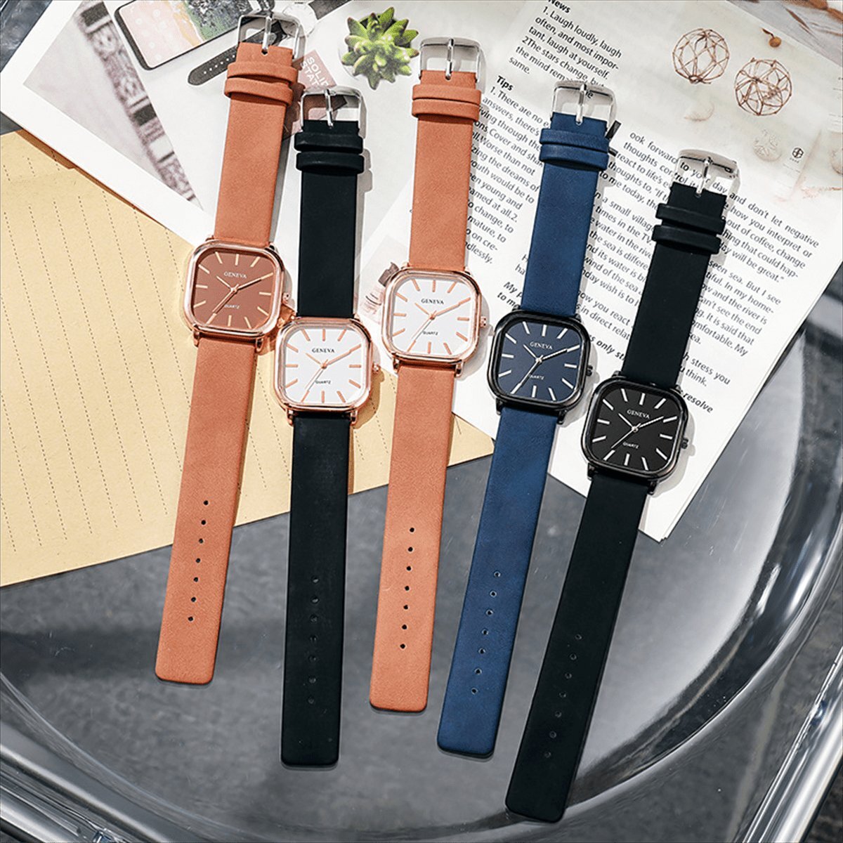 腕時計 メンズ クォーツ ビジネス レザーストラップ クオーツ時計 腕時計 メンズ シンプル マニュアル4点セット 腕時計 時計_画像2