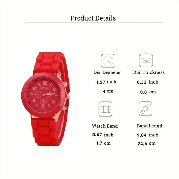 腕時計 レディース クォーツ ファッション シリコン デュアルタイム時計 クオーツ ラウンドアナログ腕時計 ギフトに最適_画像3