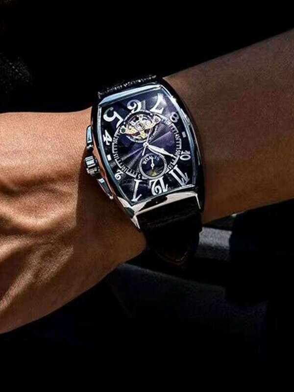 腕時計 メンズ 機械式 自動巻き機械式腕時計 メンズ ビジネス カジュアル スポーティー ホローダイヤル バレルケース ノルディッ_画像6