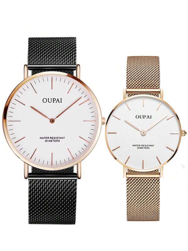 腕時計 ペアウォッチ 腕時計 超薄型 ホワイト シンプル デザイン 白色 文字盤 クォーツ ムーブメント ギフトセット_画像7