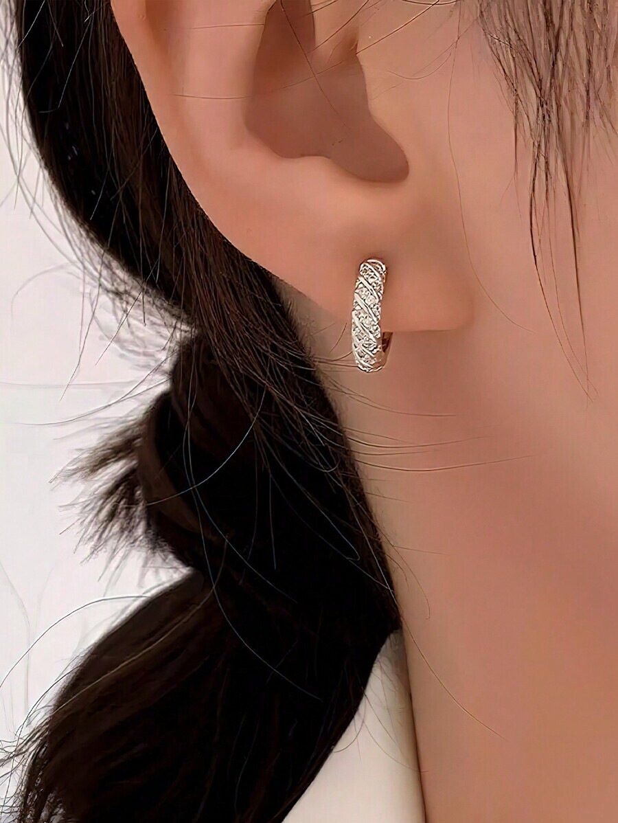 レディース ジュエリー ピアス バングルイヤリング ダイヤモンド入り シルバー製 耳元 イヤーカフ 新しいデザイン 軽さと高級感を_画像5