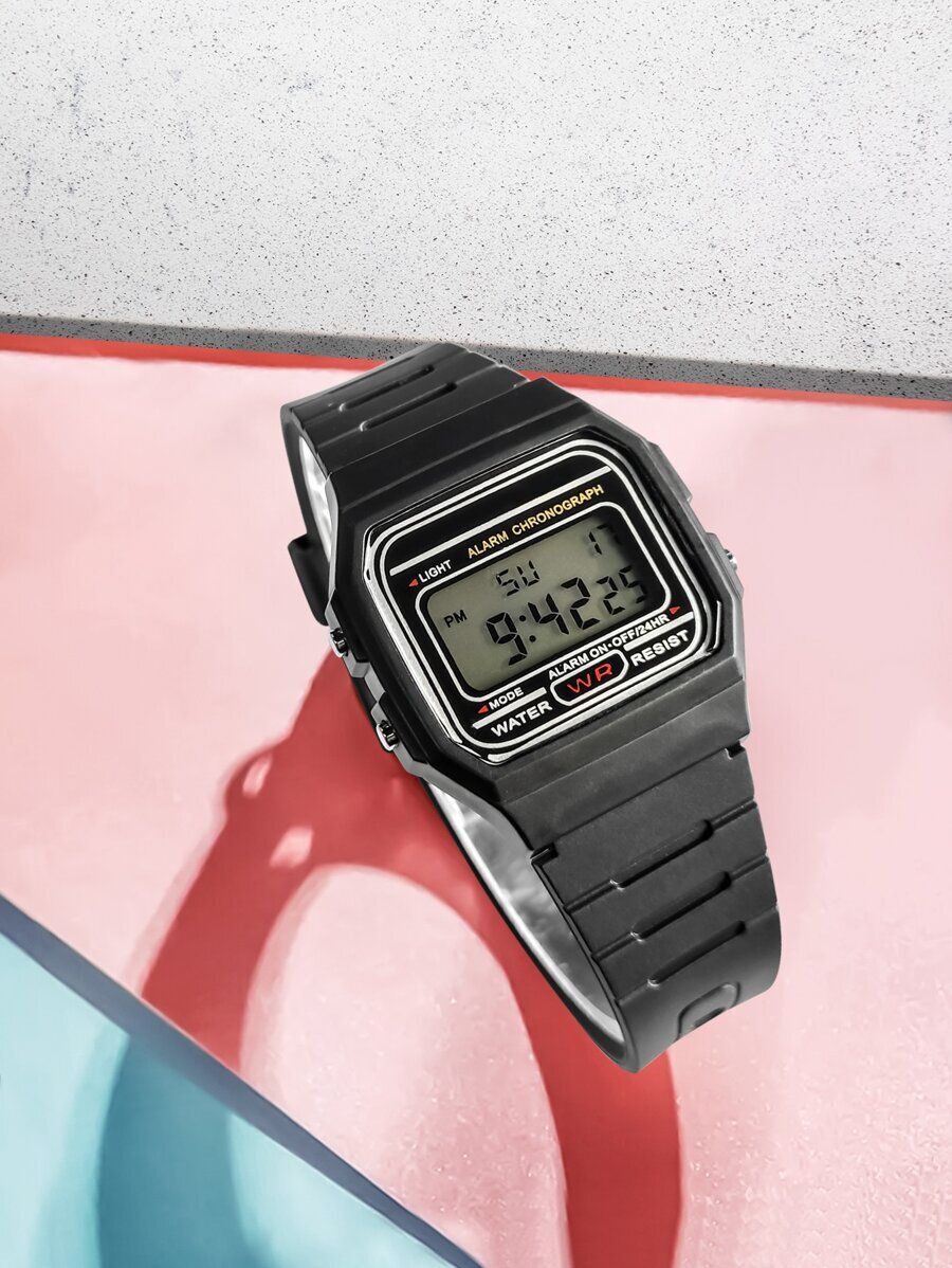 腕時計 レディース デジタル 乾電池式スポーツ腕時計 メンズ＆レディース兼用 素材 超薄型 小型正方形デザイン 日常生活用_画像1