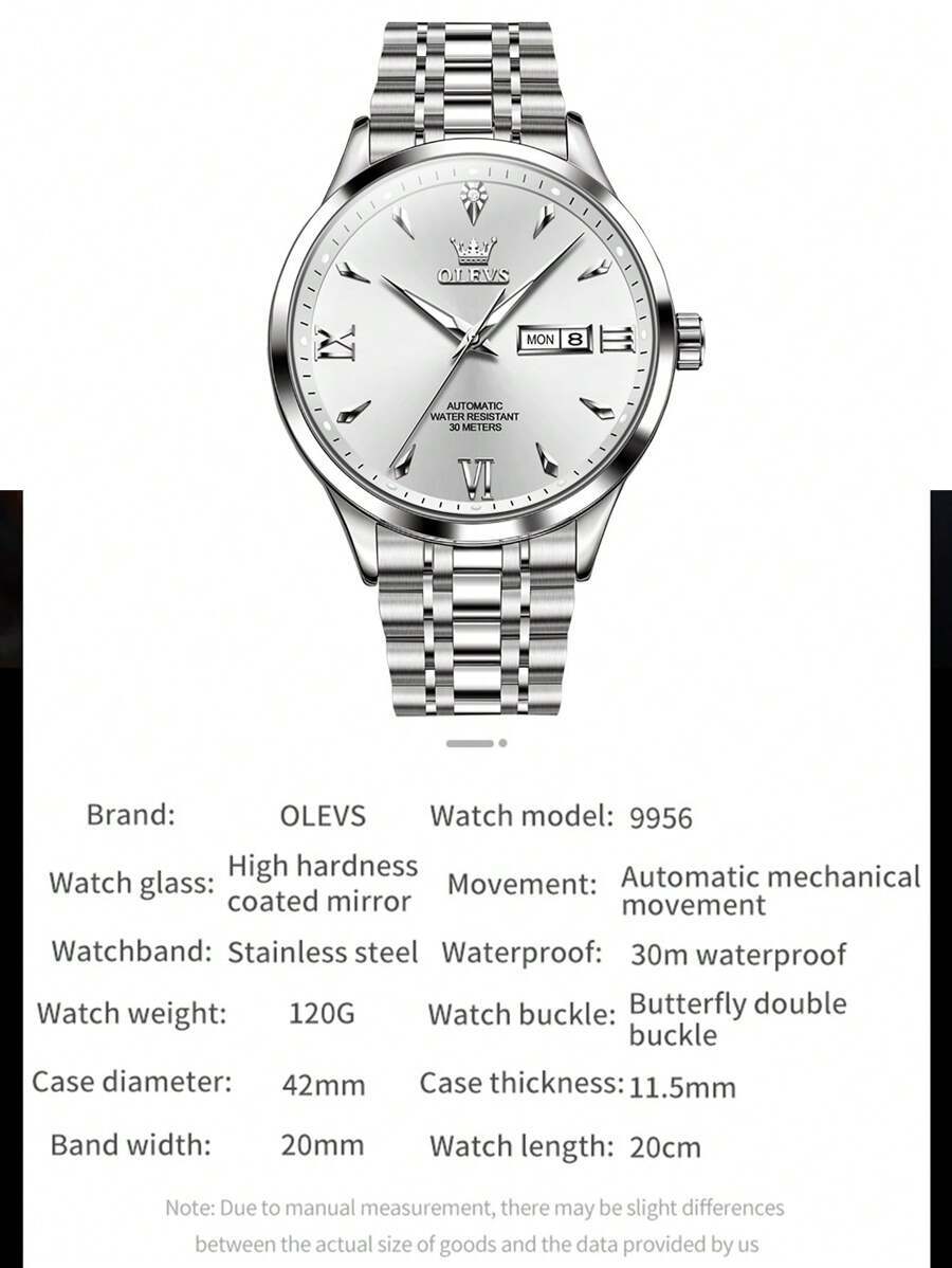 腕時計 メンズ 機械式 メンズ 腕時計 オレブス メカニカル 自動巻き 防水 ステンレススチール 男性 贈り物_画像4