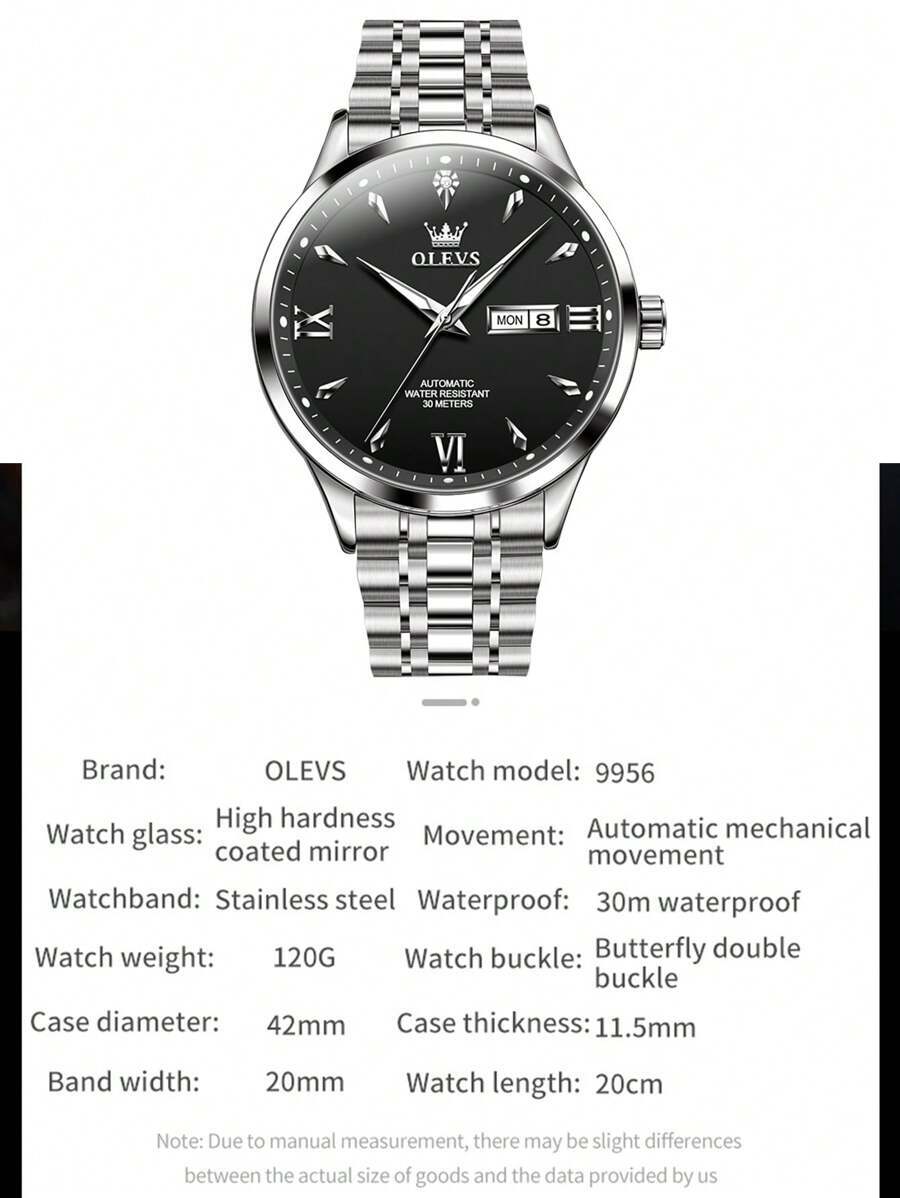 腕時計 メンズ 機械式 自動巻き腕時計 ステンレススチール製 ラグジュアリー&おしゃれなメンズギフト 耐水性あり 蓄光機能付き_画像4