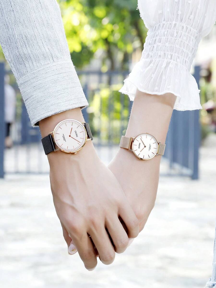 腕時計 ペアウォッチ 腕時計 超薄型 ホワイト シンプル デザイン 白色 文字盤 クォーツ ムーブメント ギフトセット_画像3