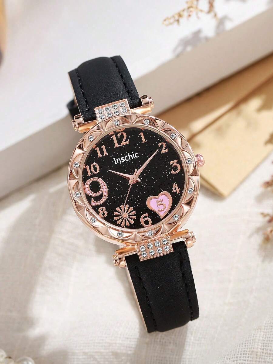 腕時計 レディース クォーツ 腕時計 ピンク 白文字盤 混合マーカー_画像1