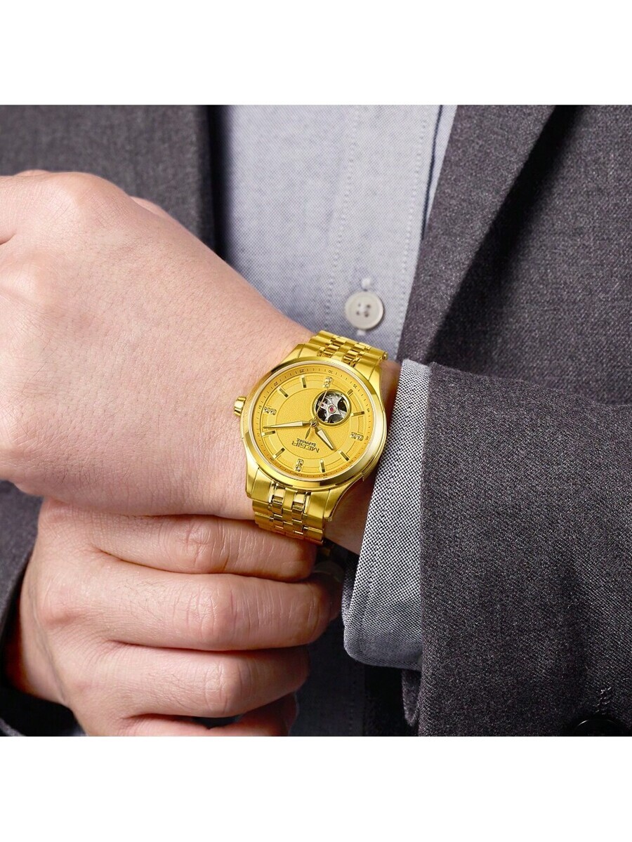 腕時計 メンズ 機械式 メギル トップブランド 防水機能付き ステンレススチール 腕時計 自動巻き ビジネス スポーツ 兼用 腕時_画像1
