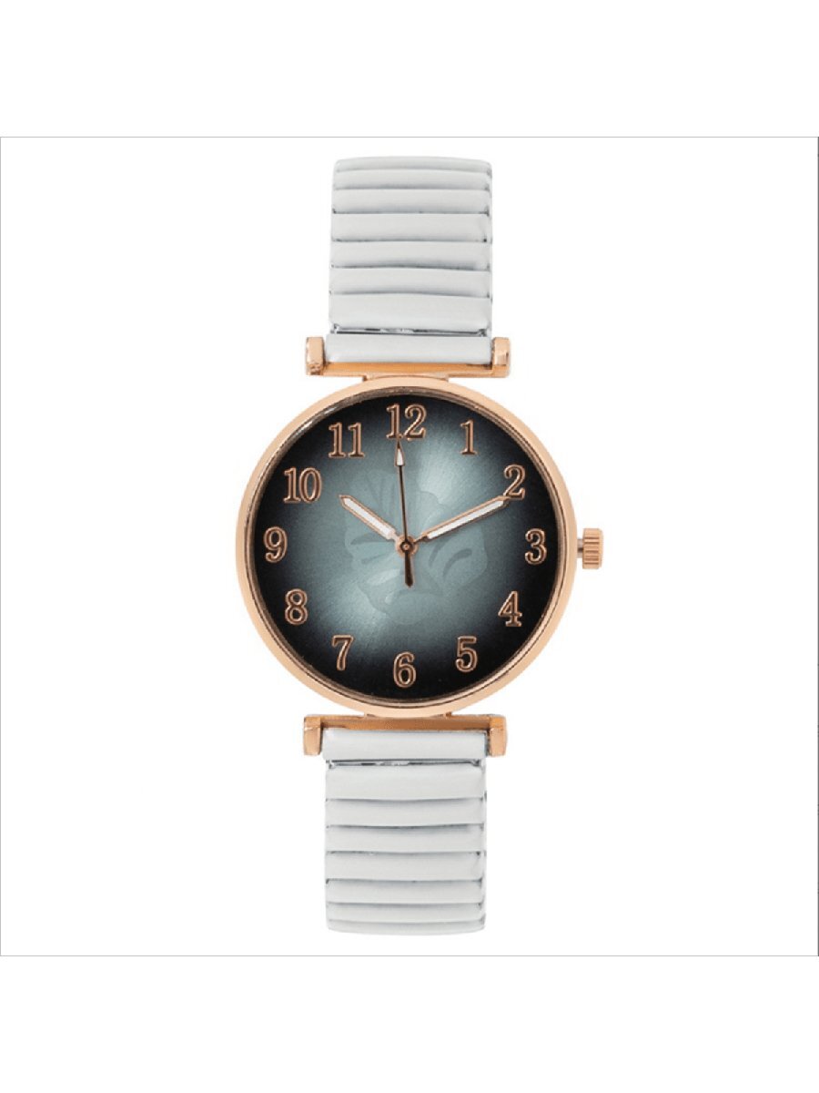 腕時計 レディース クォーツ 葉っぱデザインのクオーツ時計 白色エラスティックバンド付き 女性へのプレゼントとして最適_画像5