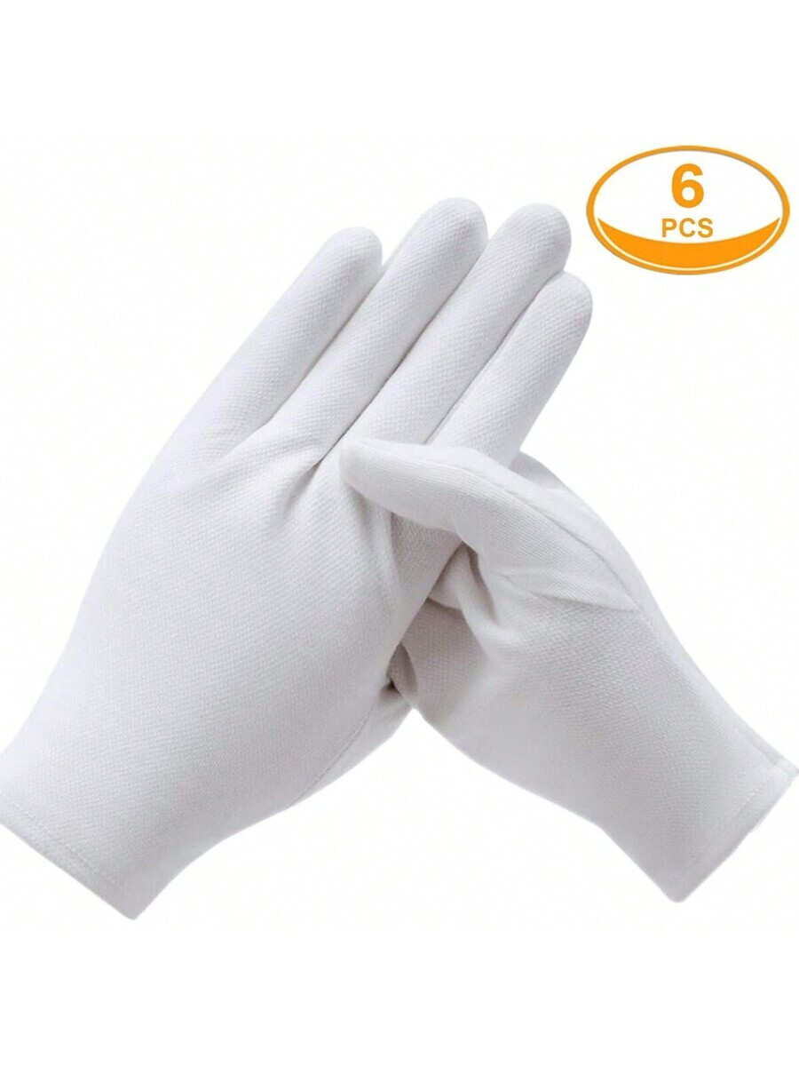 レディース アクセサリー 手袋 ポリエステル製白手袋 エラスティック付き 3ペア 男女兼用 パーティー/式典/作業/検査用_画像1