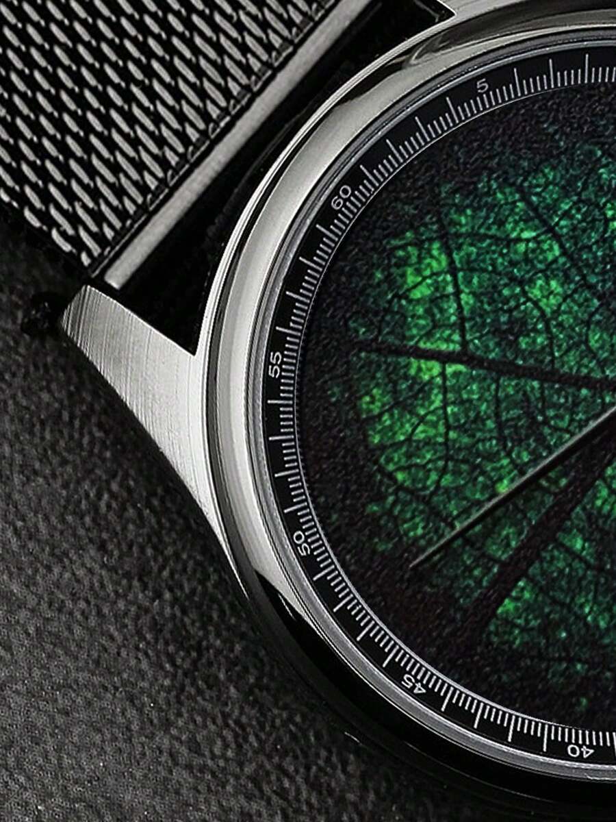 腕時計 メンズ クォーツ 腕時計 男性用 切り株 レザーベルト 自然主義 3プリント ベジタル模様_画像2
