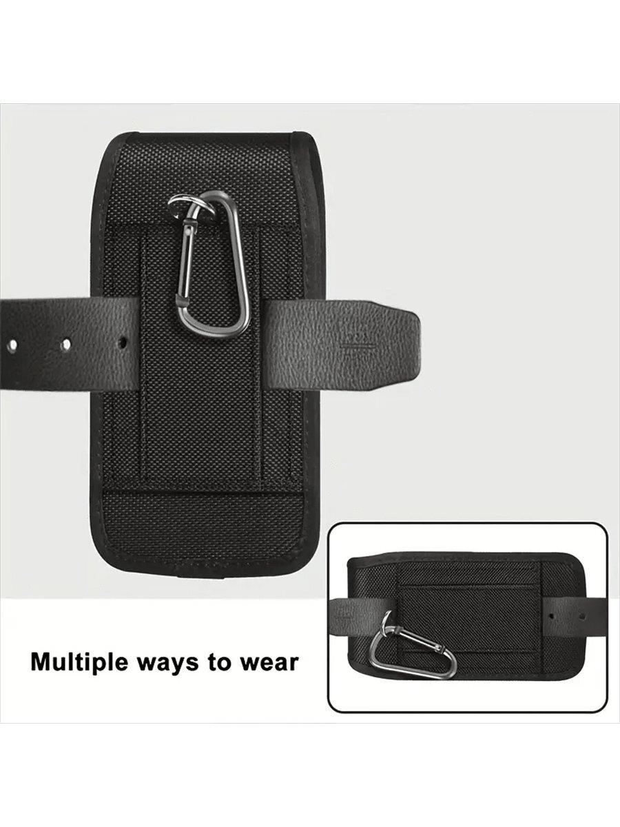 メンズ バッグ ウエストバッグ 1個 ブラック ナイロン製 携帯電話 スマホ ポーチ カードホルダー ウエストバッグ　スクール 手_画像3